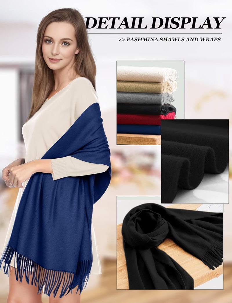 AURUZA Shawls and Wraps for Evening Dresses, Soft Pashmina Shawls for Women, Pashmina Shawls for Wedding Party - Image 5